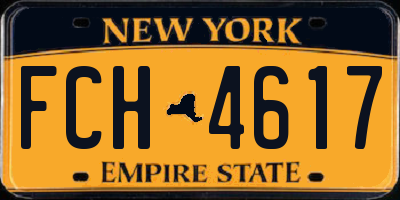 NY license plate FCH4617