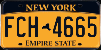 NY license plate FCH4665