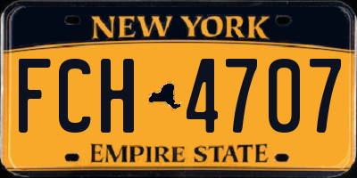 NY license plate FCH4707