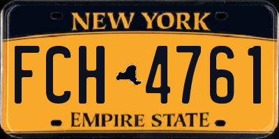 NY license plate FCH4761