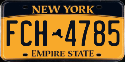 NY license plate FCH4785