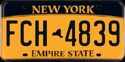 NY license plate FCH4839