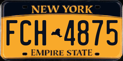 NY license plate FCH4875