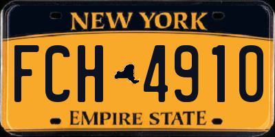 NY license plate FCH4910