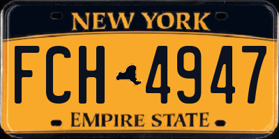 NY license plate FCH4947