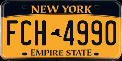 NY license plate FCH4990