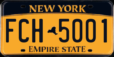 NY license plate FCH5001