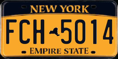 NY license plate FCH5014