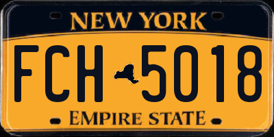 NY license plate FCH5018