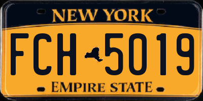 NY license plate FCH5019