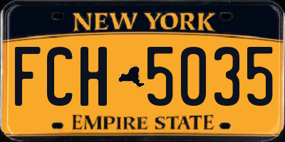 NY license plate FCH5035