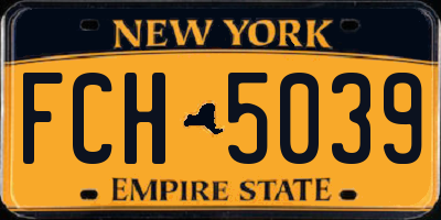 NY license plate FCH5039