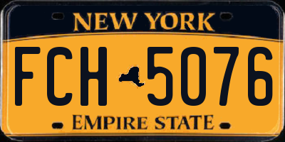 NY license plate FCH5076