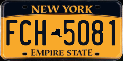 NY license plate FCH5081
