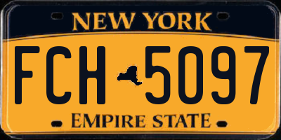 NY license plate FCH5097