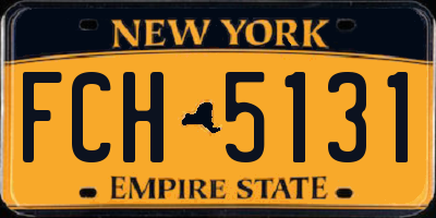 NY license plate FCH5131