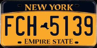 NY license plate FCH5139