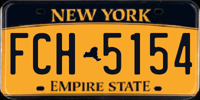 NY license plate FCH5154
