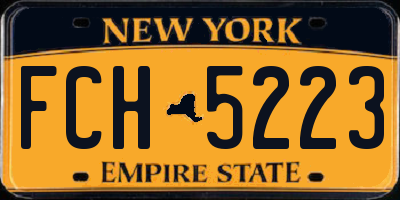 NY license plate FCH5223