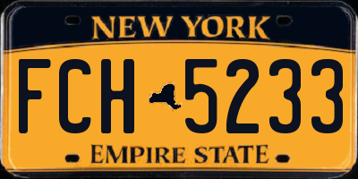 NY license plate FCH5233