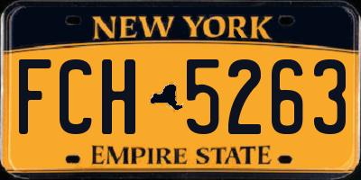 NY license plate FCH5263