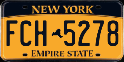 NY license plate FCH5278