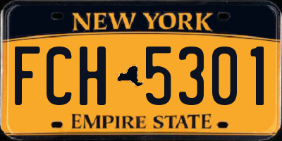 NY license plate FCH5301