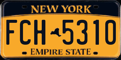 NY license plate FCH5310