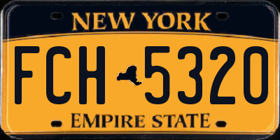NY license plate FCH5320