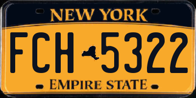 NY license plate FCH5322