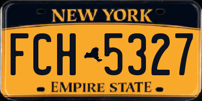 NY license plate FCH5327