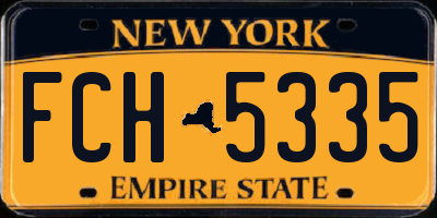 NY license plate FCH5335