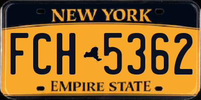 NY license plate FCH5362