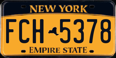 NY license plate FCH5378