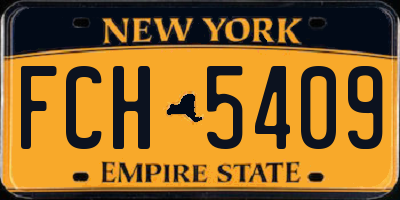 NY license plate FCH5409