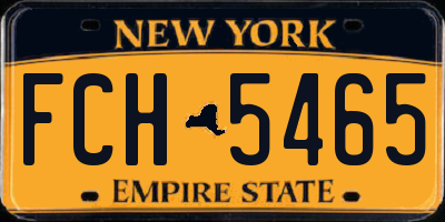 NY license plate FCH5465