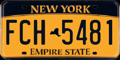 NY license plate FCH5481