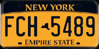 NY license plate FCH5489