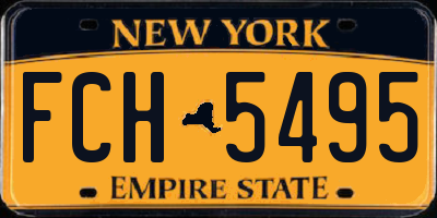NY license plate FCH5495