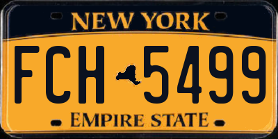 NY license plate FCH5499