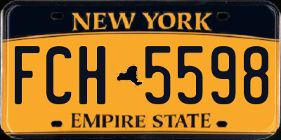 NY license plate FCH5598