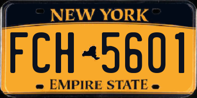 NY license plate FCH5601