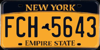 NY license plate FCH5643