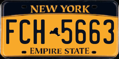 NY license plate FCH5663