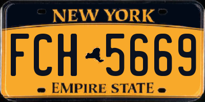 NY license plate FCH5669