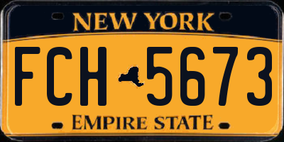 NY license plate FCH5673