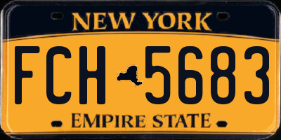 NY license plate FCH5683