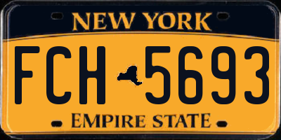 NY license plate FCH5693