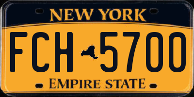 NY license plate FCH5700