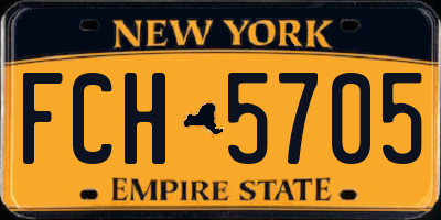 NY license plate FCH5705